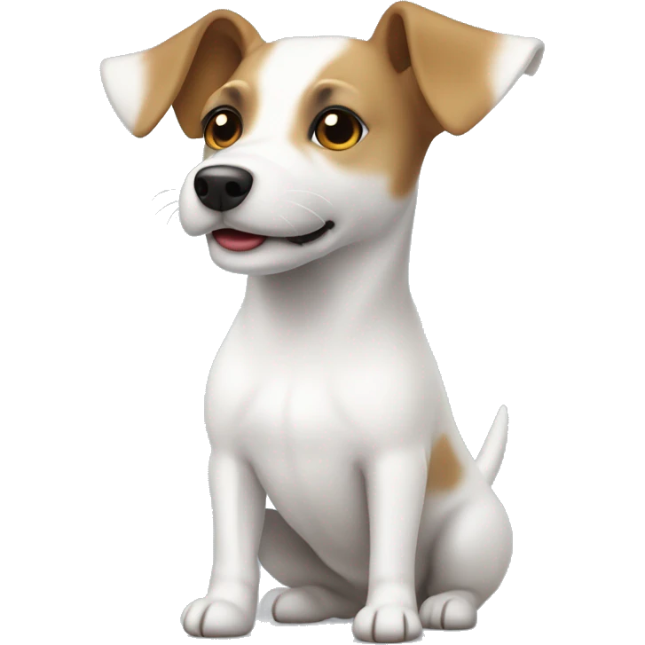 white jack russel girl dog with light brown emoji