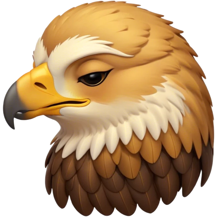 Meme-Worthy Cute Sleeping Golden Eagle Portrait Emoji, Head resting peacefully with a contented smile, showcasing a stately, broad-beaked form with eyes gently closed in serene slumber and luxuriously soft, golden plumage, Simplified yet adorably endearing features, highly detailed, glowing with a soft, drowsy amber light, high shine, relaxed and utterly lovable, stylized with an air of playful laziness, soft glowing outline, capturing the essence of a sleeping golden eagle that feels destined to become the next viral icon of adorable rest! emoji
