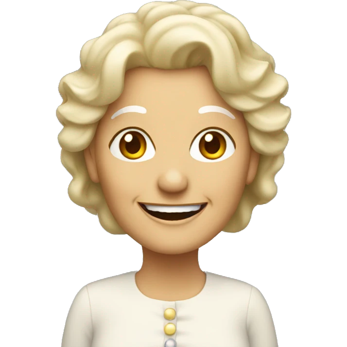 old lady, blonde hair smiling emoji