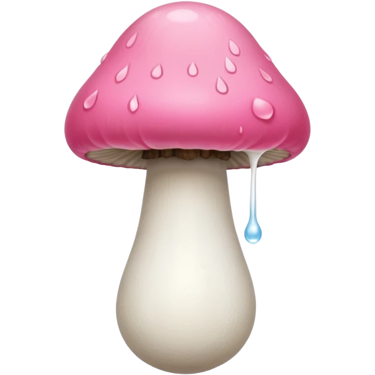 long, curved, veiny skin toned shaft with bulbous mushroom-shaped pink top. Milk squirts out of a small hole at the tip. emoji