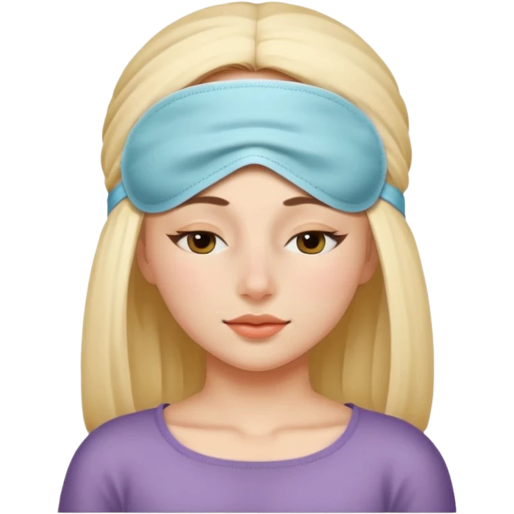 girl with a sleeping mask over head emoji