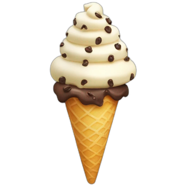 Vanilla ice cream with chocochip topping emoji