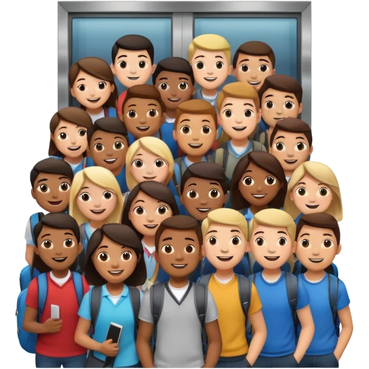 An elevator full of students emoji
