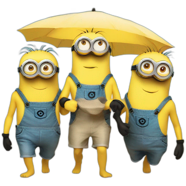 3 minions at the beach emoji