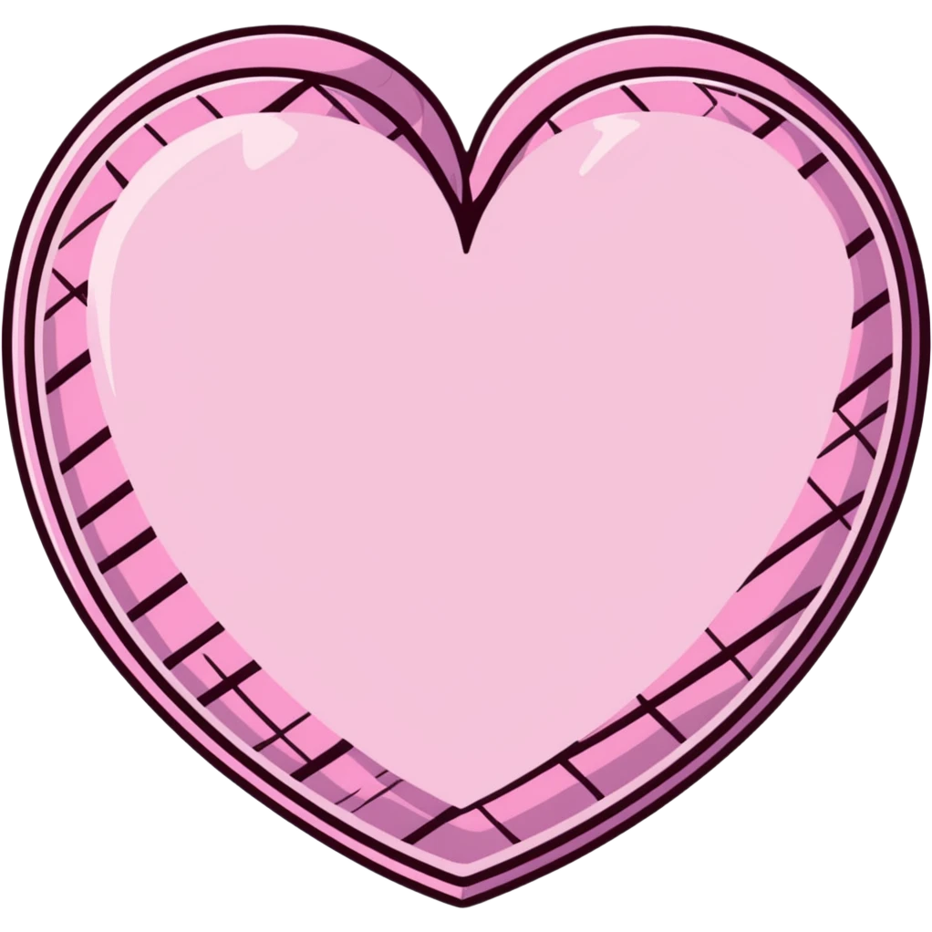 Pink plaid heart emoji