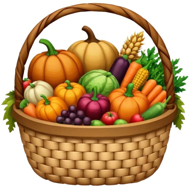Basket for thanksgiving food emoji