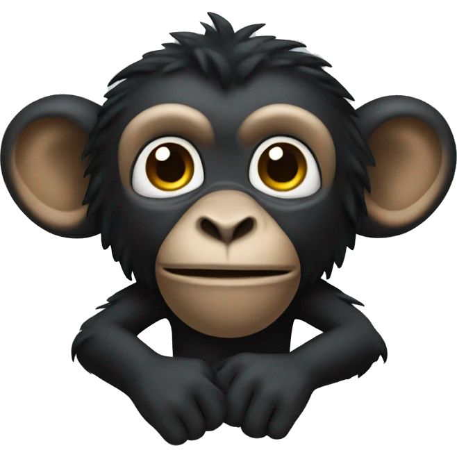 Black monkey holding thick foam  emoji