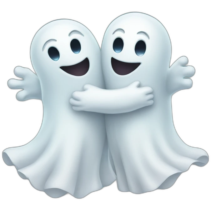 two hugging ghosts emoji