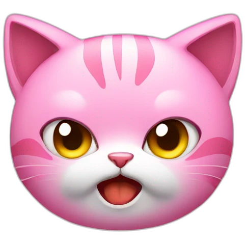 Angry pink cat cute  emoji