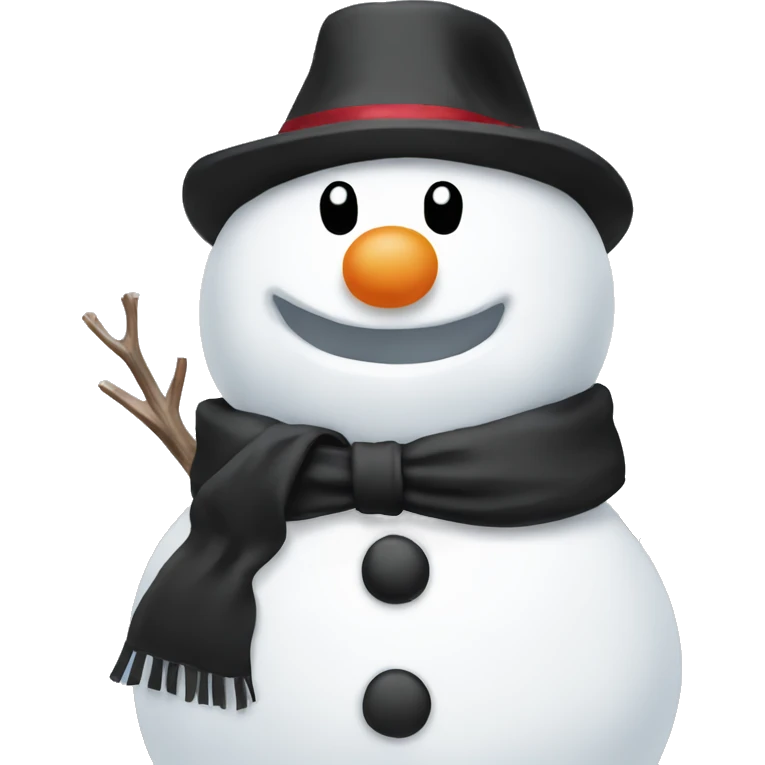 Snowman lack with a black bow emoji