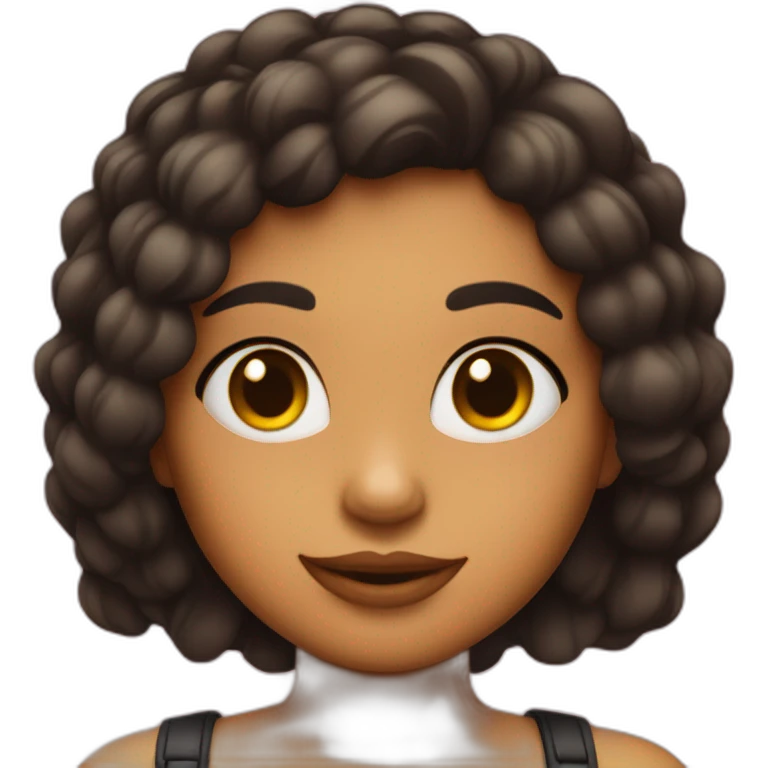 Chica con pelo negro liso y piercing en la nariz emoji