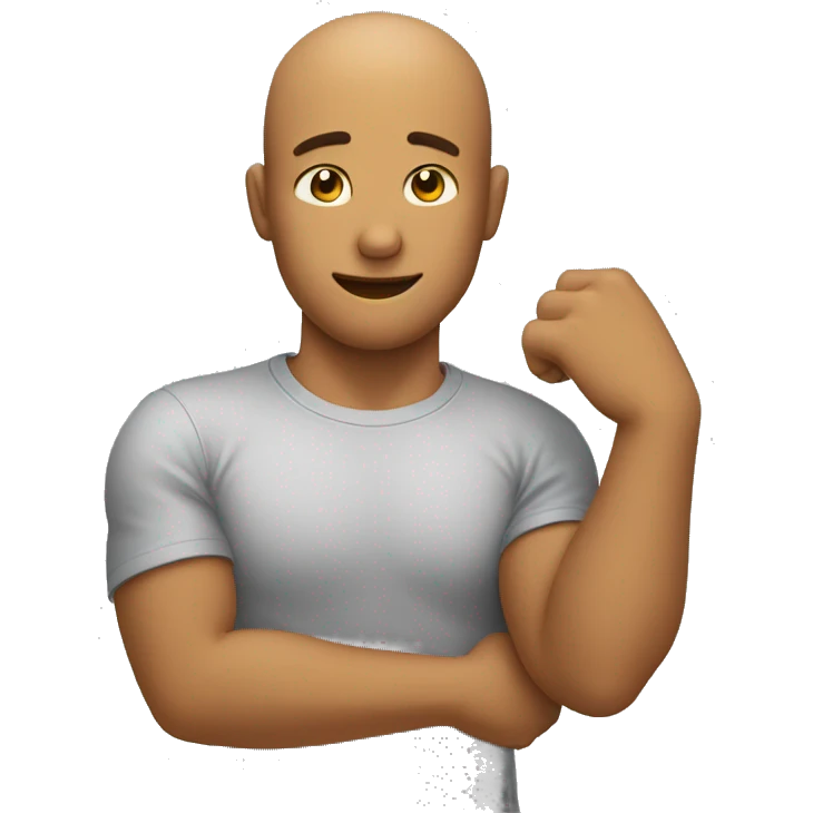 Emoji puts his head in his elbow and extends his other arm in the opposite direction emoji