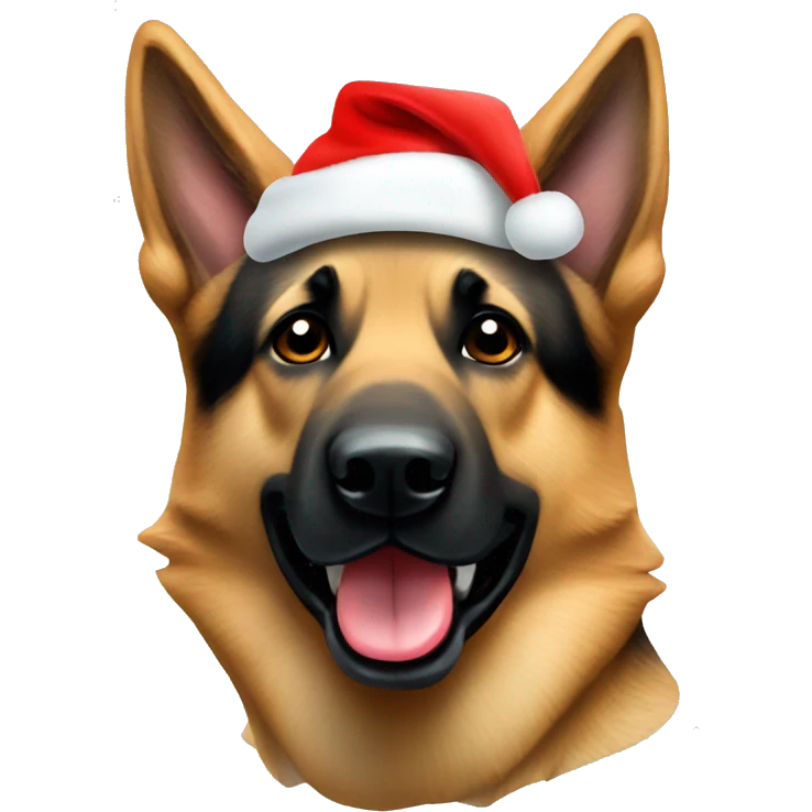German shepherd Santa hat emoji