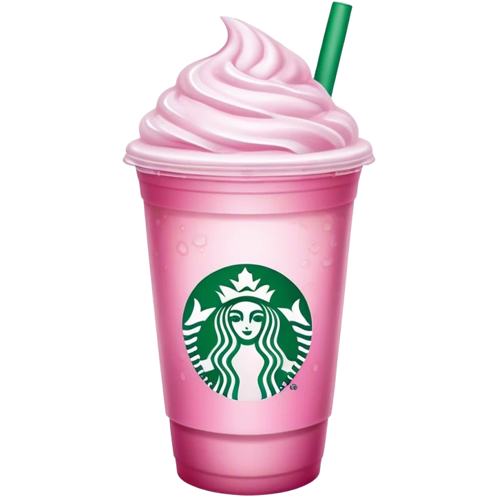 starbucks cup pink drink with cold foam emoji