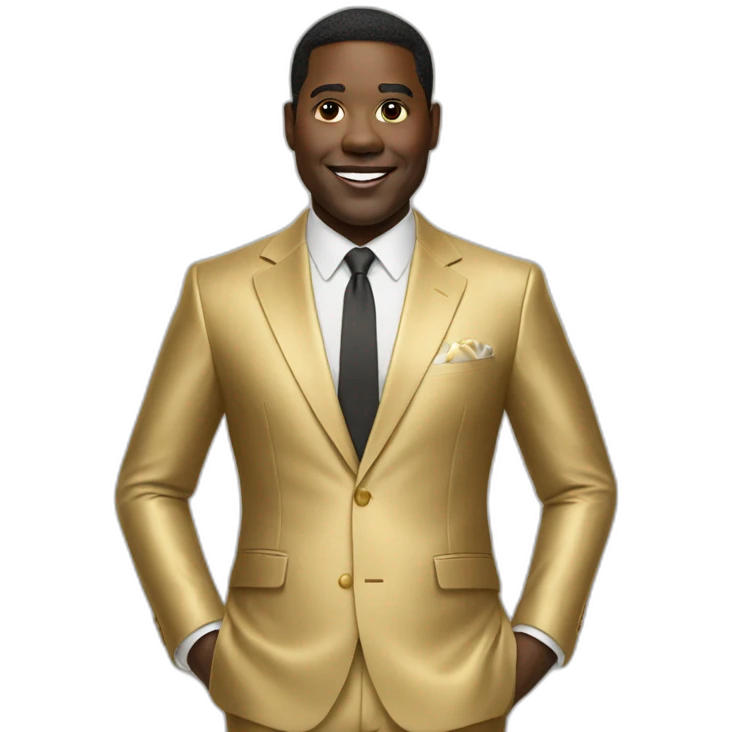 sam richardson in a gold suit emoji