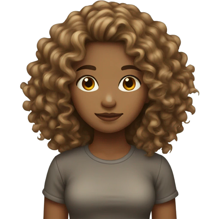 Light brown girl with long curly hair saying “not my problem anymore”  emoji