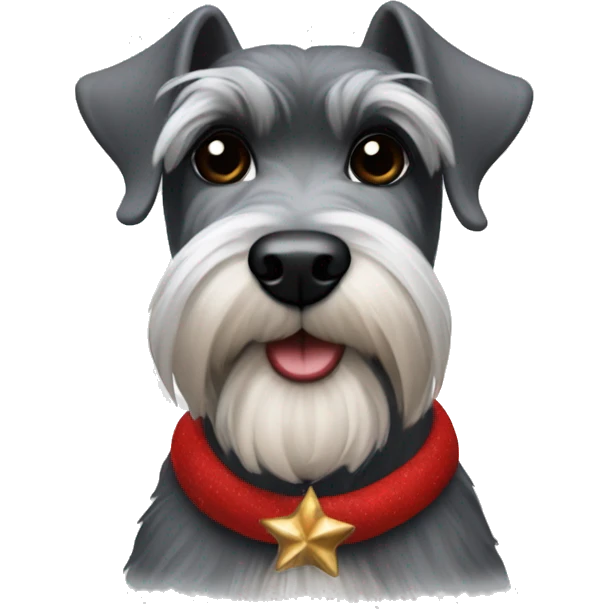 Schnauzer in the Christmas spirit emoji