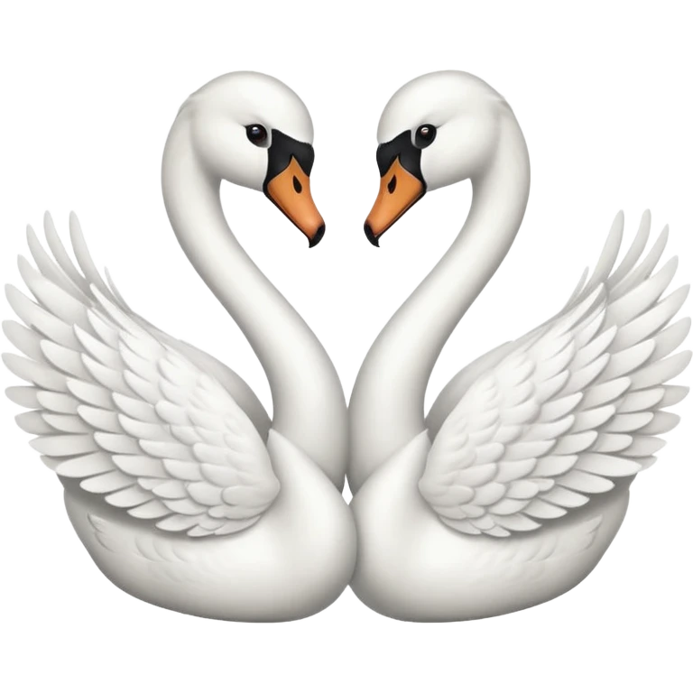 Two swan making a heart 💗 emoji