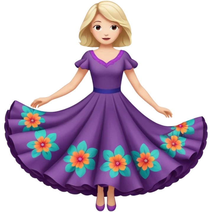Woman Twirl occasion circle dress emoji