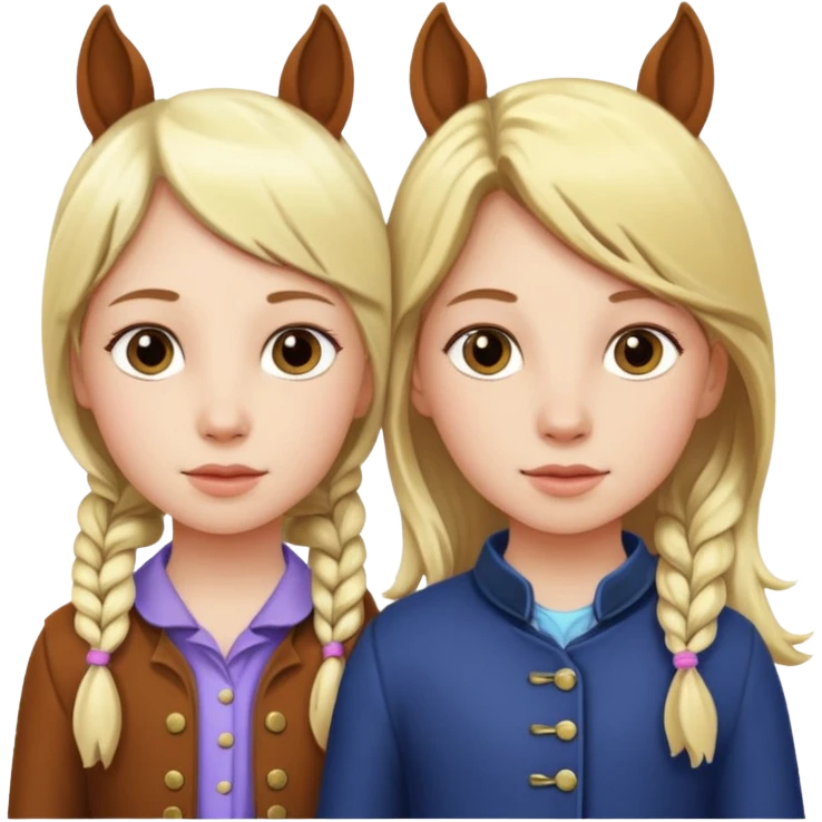 Twin girls birthday with a horse  emoji