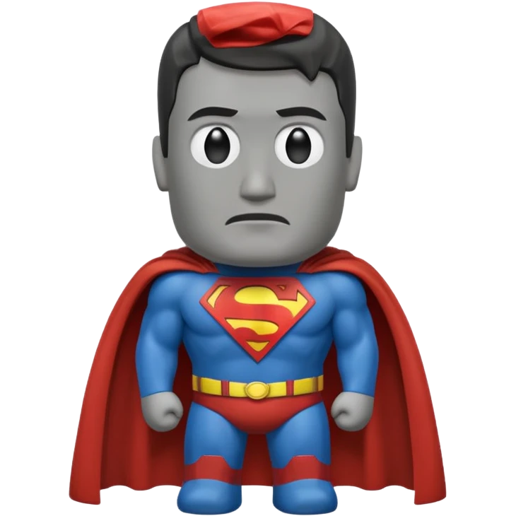a moai emoji with a superman cape with the original face 🗿 emoji