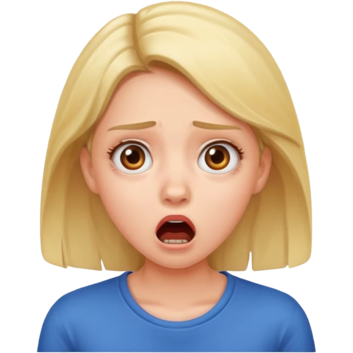 Jaw dropped shocked girl emoji