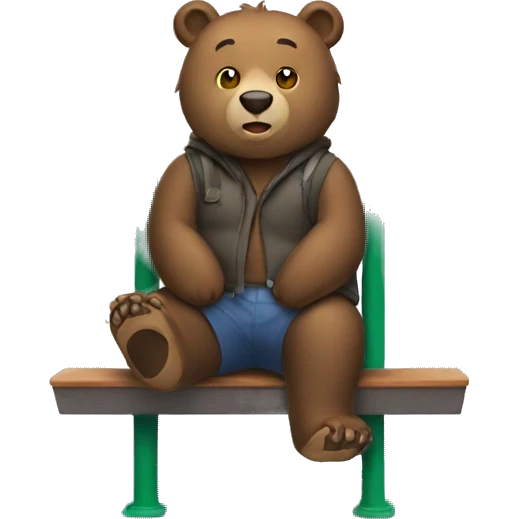 bear at bus stop emoji