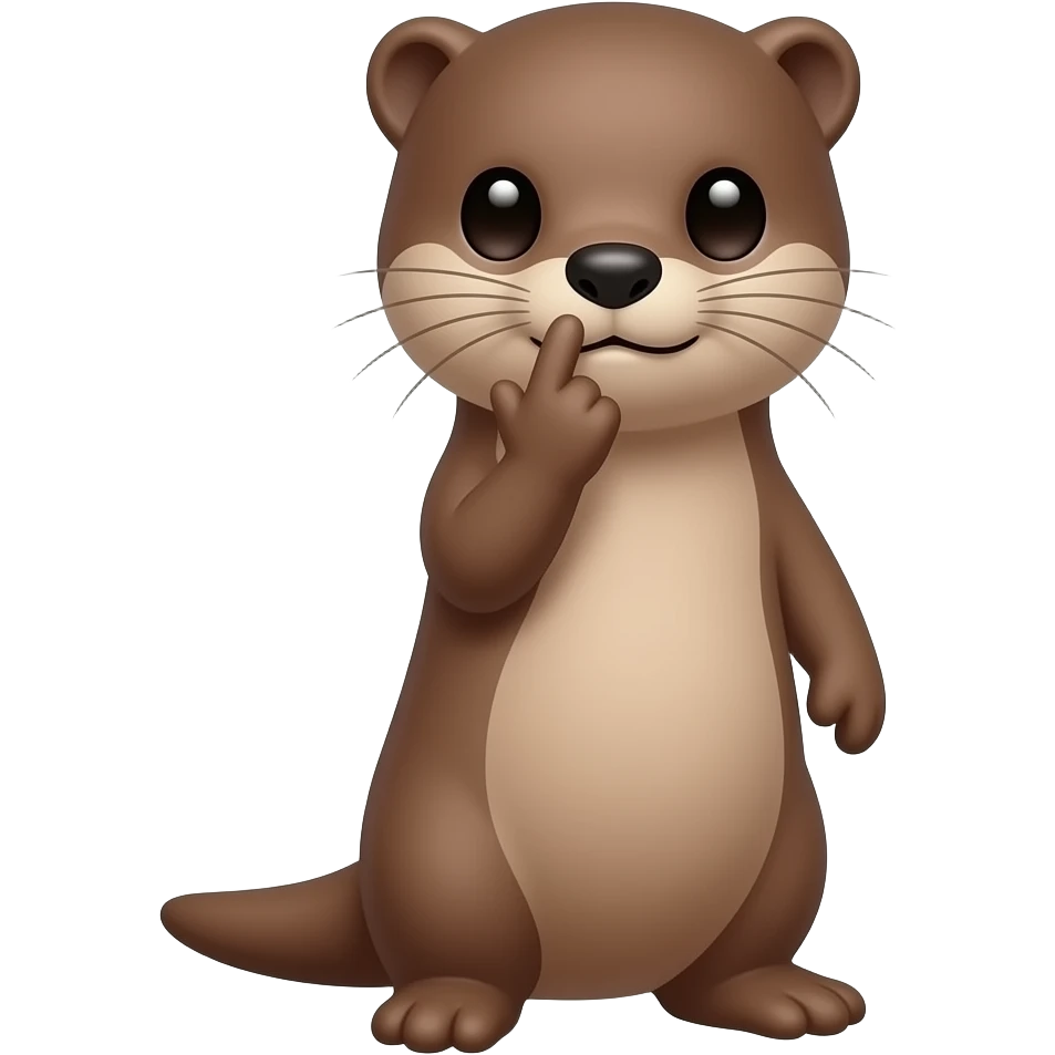 loutre + doight sur la bouche emoji