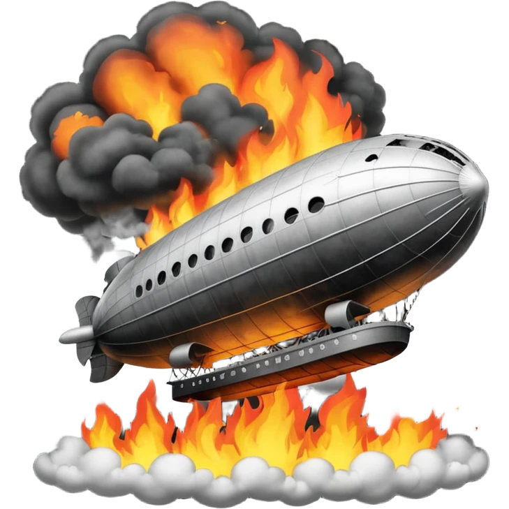 Zeppelin on fire similar to the album cover of Led Zeppelin emoji