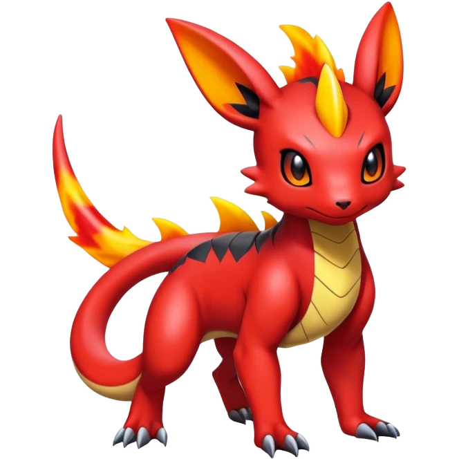 Cute Shiny Guilmon-Quilava-Salandit-Umbreon-Fakémon-hybrid-creature (full body)  emoji