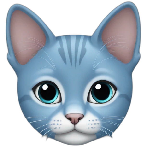 a cute blue cat, british short haired emoji