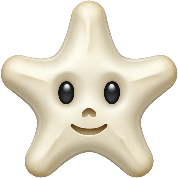 starshape made of bone. no face . no outer ridge. no eyes. no. nose. no mouth. just a star emoji