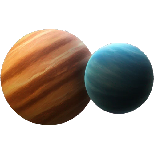 Planet collision with another planet emoji