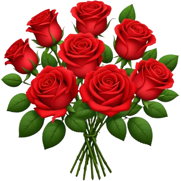 Flower Bouquets, Red roses emoji