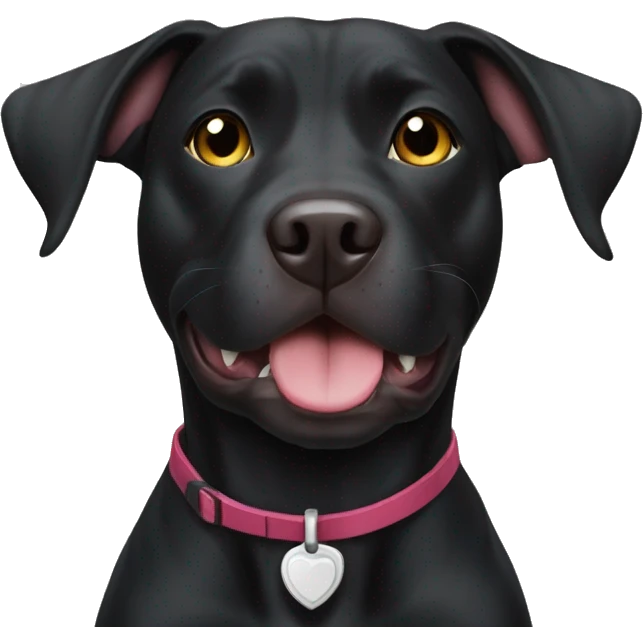 Black pitbull lab mix dog emoji