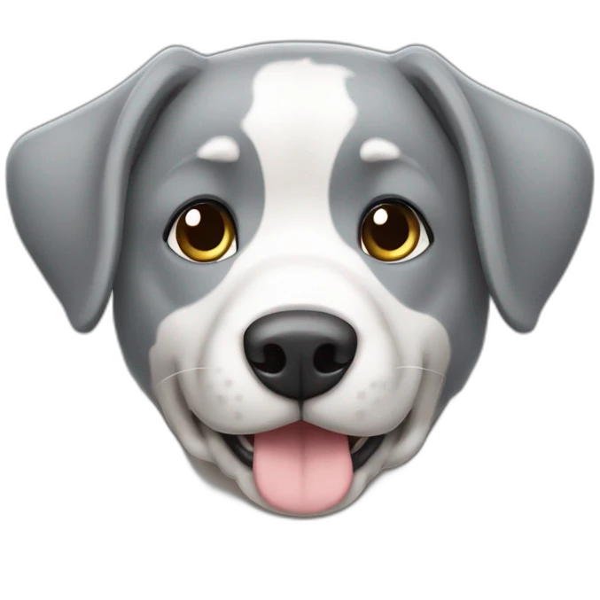 Perro de agua gris y blanco emoji