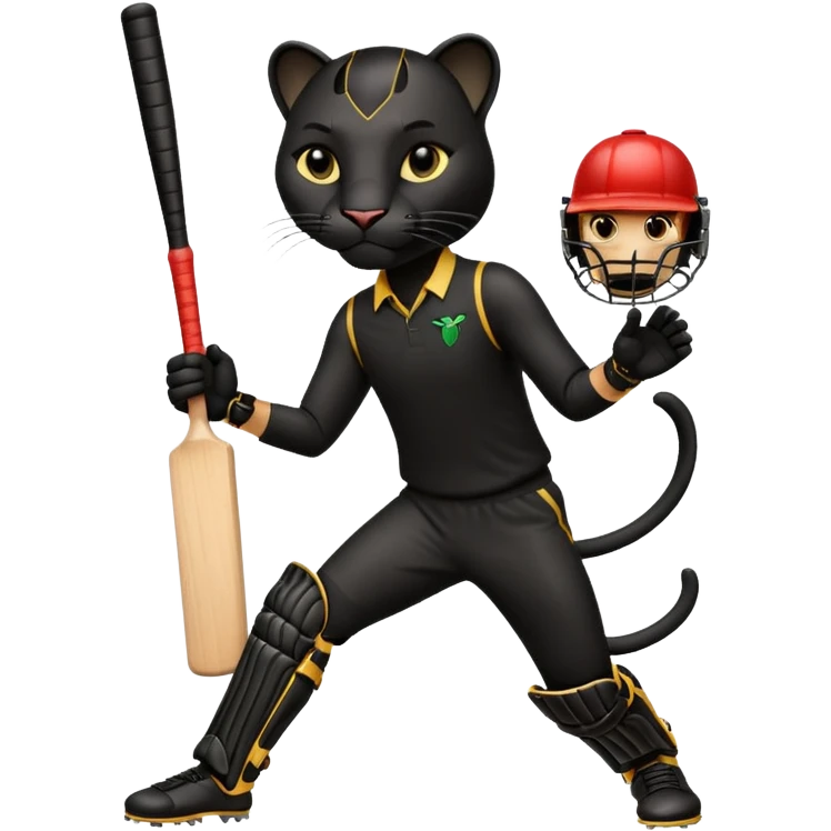 Panther in cricket emoji