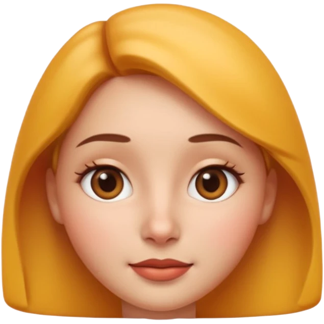 Ultra high quality 3D emoji style female avatar, Apple emoji inspired, smooth realistic 3D render.
Young woman with symmetrical cute face, soft rounded cheeks, small nose, glossy lips, big expressive brown eyes with subtle shine. emoji