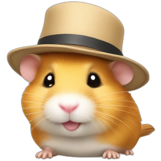 a hamster with a hat emoji