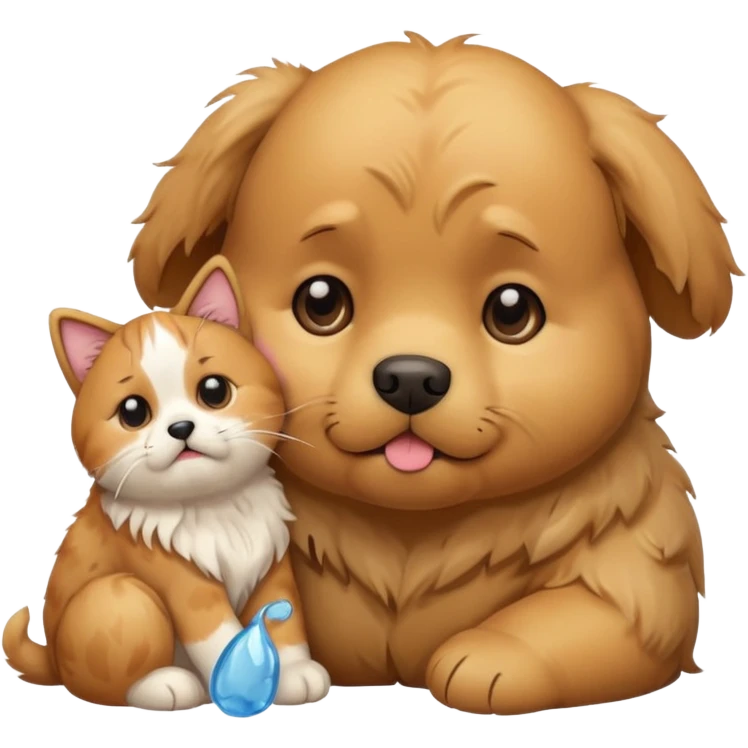 a teddy and a cute dog and cat crying emoji