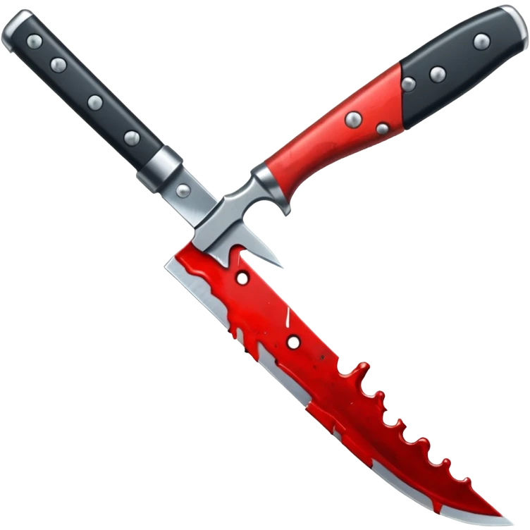  A knife with a black cutting handle with drilling blood on it emoji