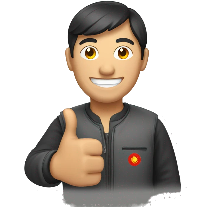 Smiling Kyrgyz man showing thumbs up  emoji