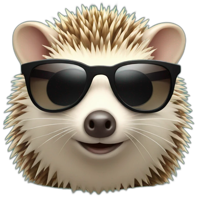 Hedgehog with sunglasses emoji