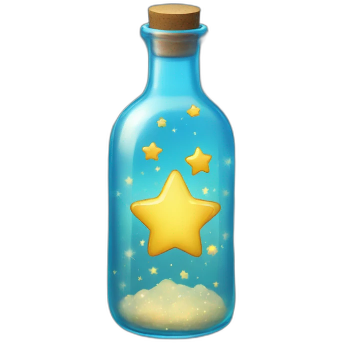 blue shining stars in a bottle emoji