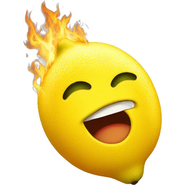 lemon with fire emoji