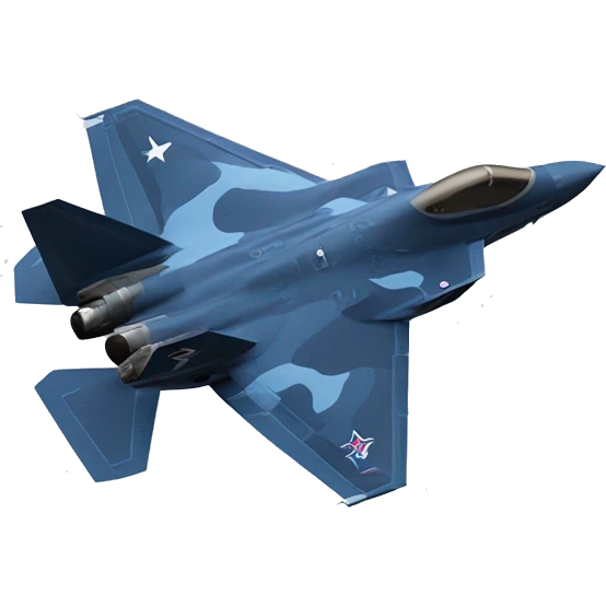 F-35 with sky blue and navy camouflage  emoji