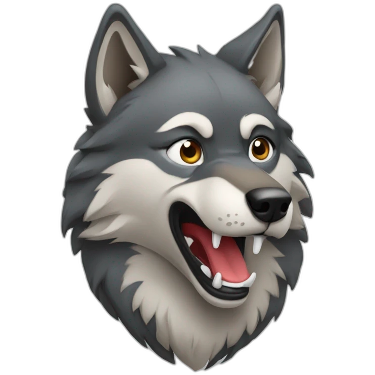 wolf is talking emoji