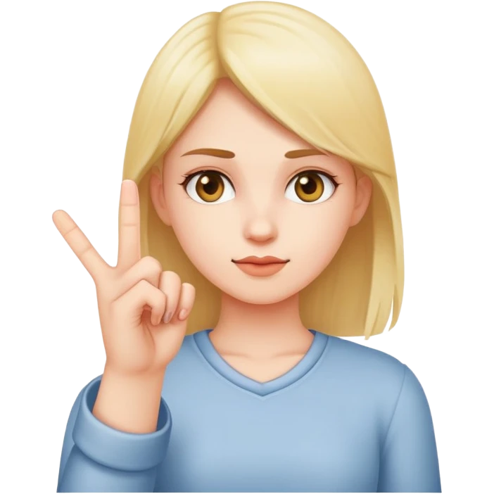 girl putting up middle finger emoji