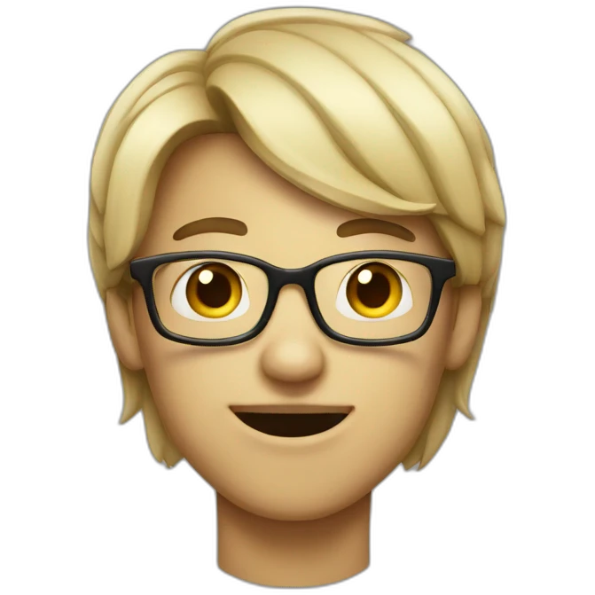 Nerd face biting lip emoji