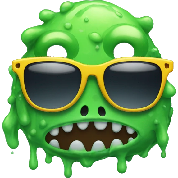 Slime monster with sunglasses  emoji